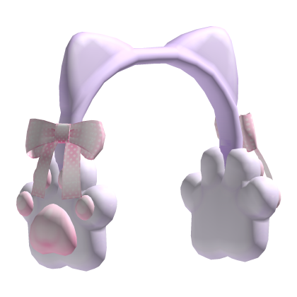 ♡ cute cat bow earmuffs kawaii purple