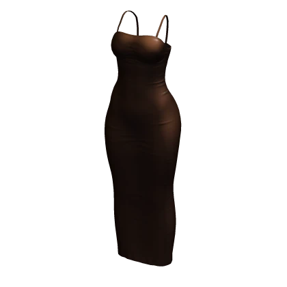 Slip Dress Brown Long Baddie Tight Chibi Chic Y2K | Roblox Item