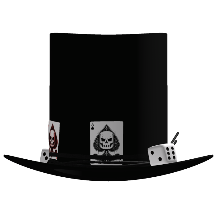 Card Dice Top Hat Black