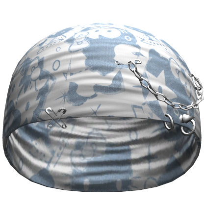 Rock Kitty Punk Beanie (White&Blue)