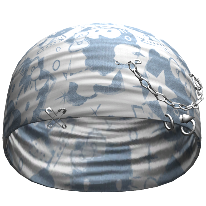 Rock Kitty Punk Beanie (White&Blue)