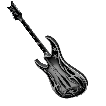 Chrome Black Tribal Electric Guitar Roblox item
