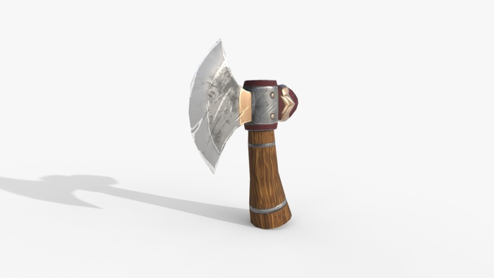 Stylized Fantasy Battle Axe - Low Poly Game Ready  preview 4