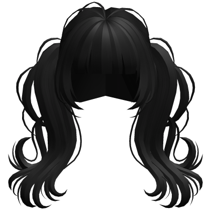 Cute Curly Fluffy Pigtails (Black) Roblox item