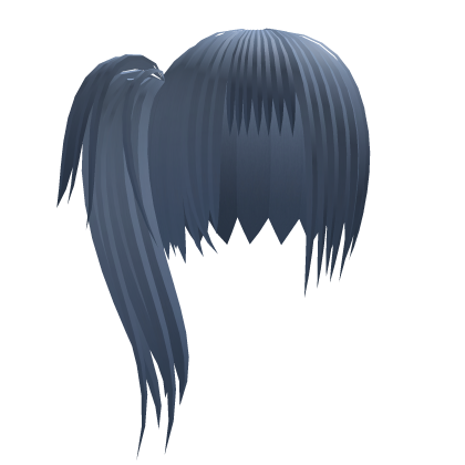 choppy messy hair w side ponytail [blue] ( •‸• ) Roblox item