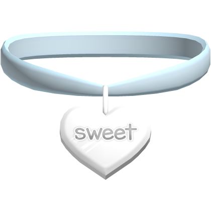 ♡ : (3.0) blue "sweet" heart choker