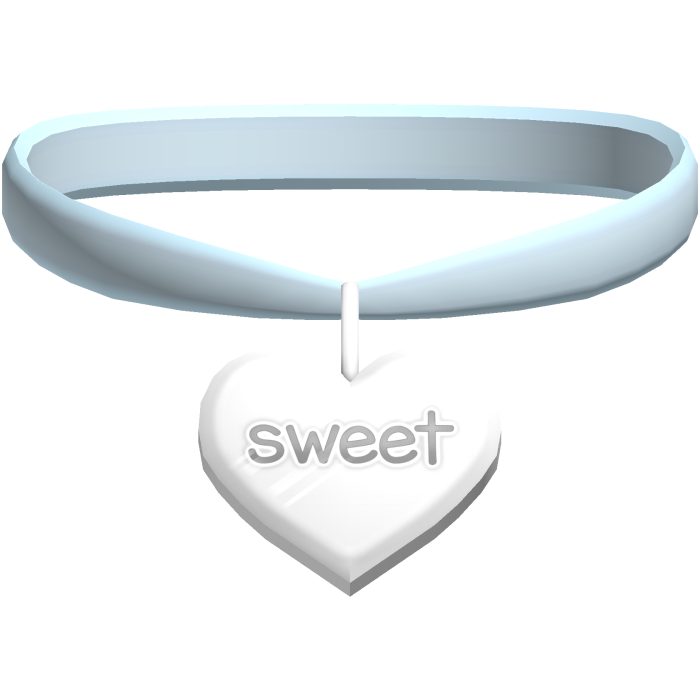 ♡ : (3.0) blue "sweet" heart choker