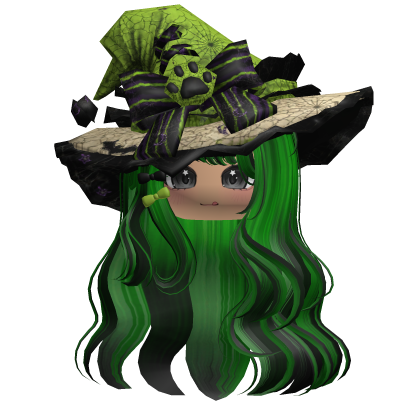 Green Kawaii Witch Halloween Hair