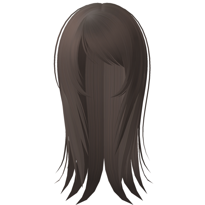 ☆ emo scene messy wispy long hair brown