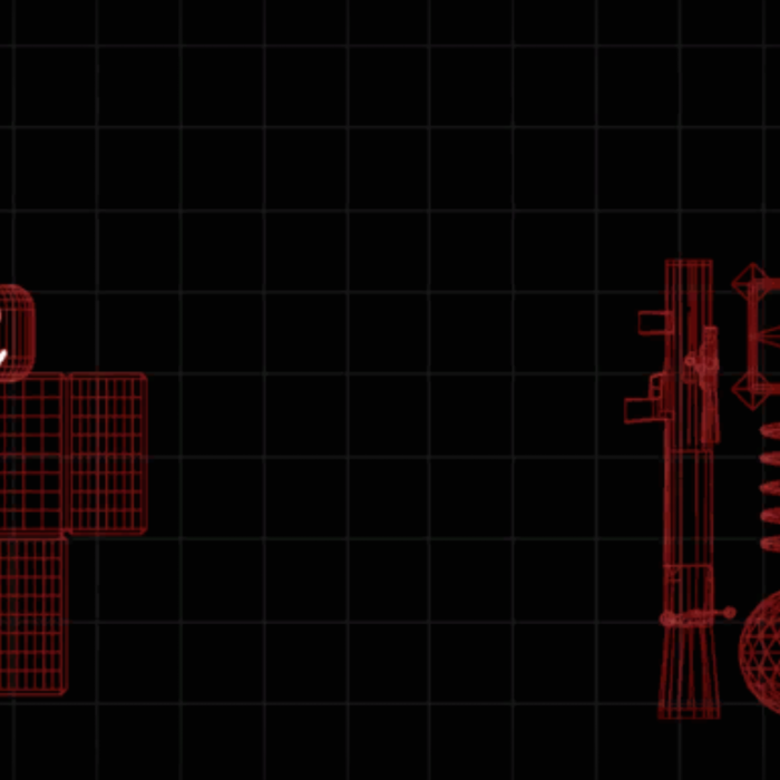 Red Classic Retro Roblox Noob Wireframe Background