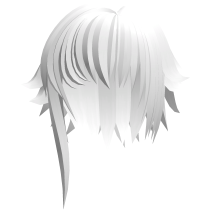 cute messy short hair w side tufts in white