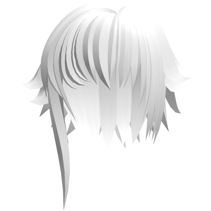 cute messy short hair w side tufts in white
