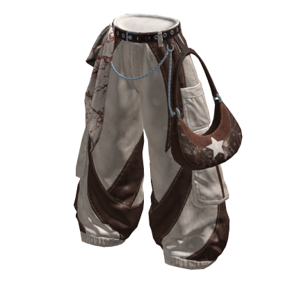 TOKYO UGC | Brown Strap Baggy Pants