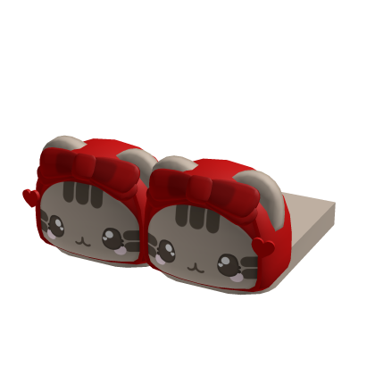 1.0 cute valentine red pusheen slippers