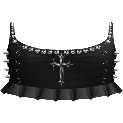 emo studded spikey cross top in black