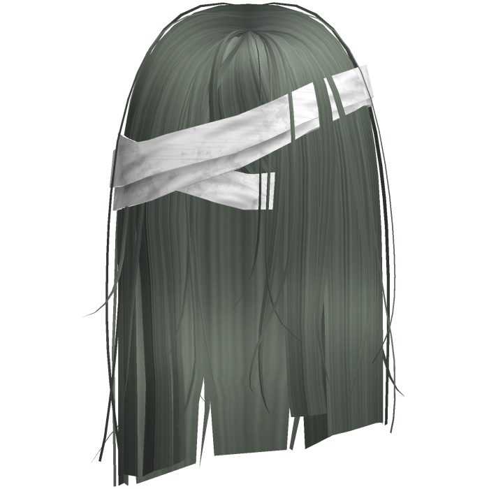 Horror Zombie Green Short Hair w White Bandages