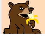 Bear eating a banana official