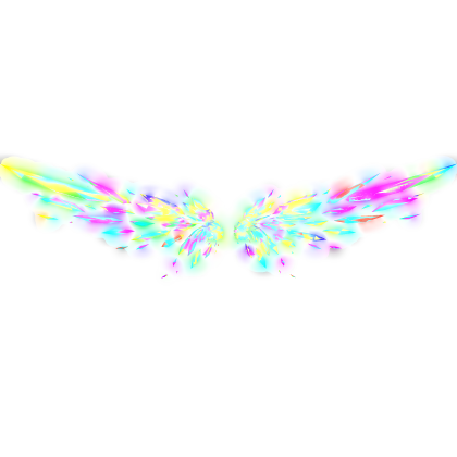 Animated Rainbow Emissive Crystal Wings Glowing