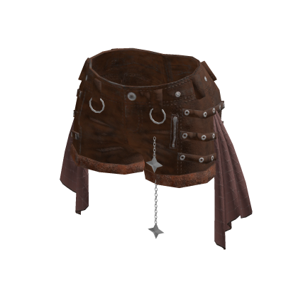 Goth Emo Strap Shorts w/ Star Chain (Brown)