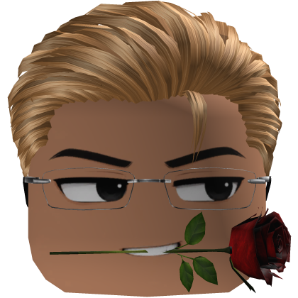 Blonde Slickback Cuteboy w/ Glasses & Rose 