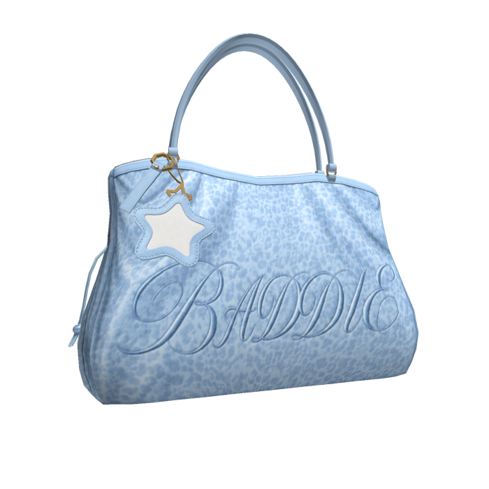 "Baddie" blue leopard print y2k bag