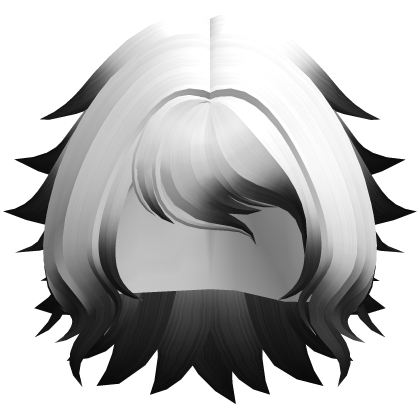 Messy Fluffy Bob Hair (White&Black Ombre)