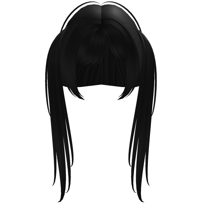 𐔌♡ : nerdy wispy pigtails in black