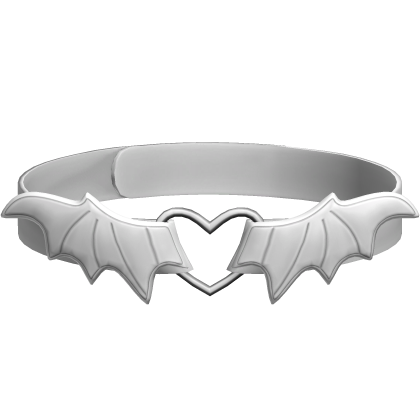 White Heart Collar Halloween Bat Wings Choker 3.0 Roblox item