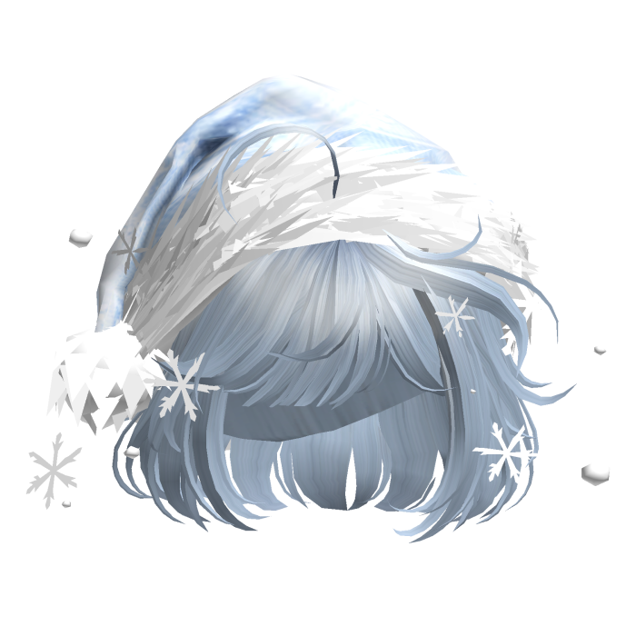 Christmas Cute Hair w/Santa Hat (Sky Blue)