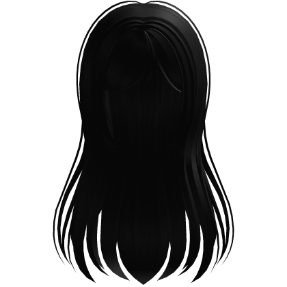 ♡ Long Messy Anime Emo Hair Black Roblox item