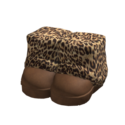 Leopard Print Gyaru Y2K Fluffy Boots w Leg Warmers