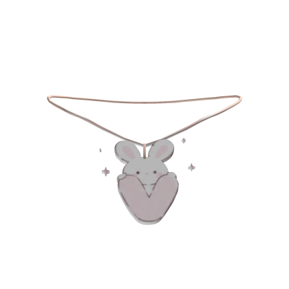 cute v pink bunny initial necklace 3.0