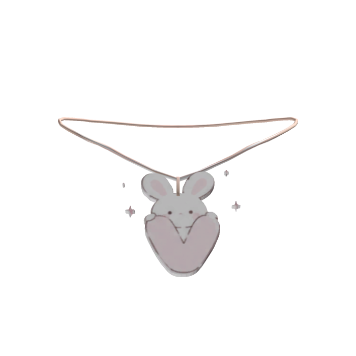 cute v pink bunny initial necklace 3.0
