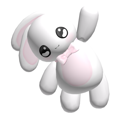 ♡ : kawaii white bunny plushie holding onto u Roblox item