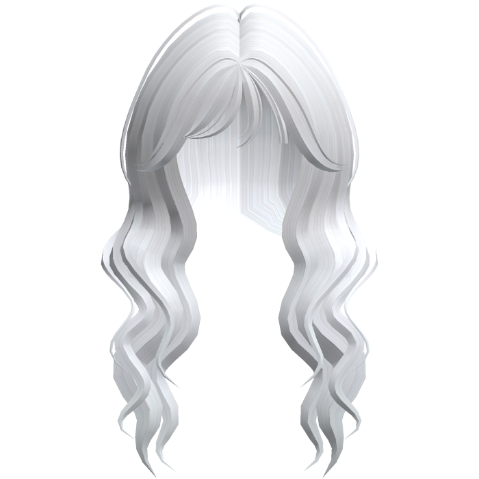 Soft Wavy Hair w/ Side Bangs (White)