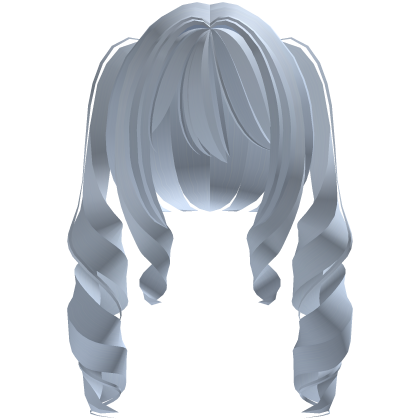 ♡ sweet long blue kawaii curly pigtails Roblox item