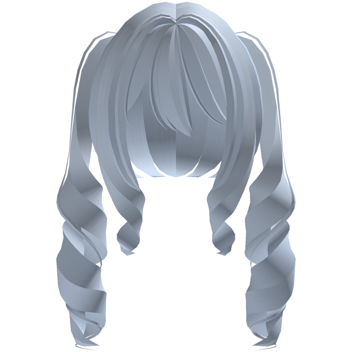 ♡ sweet long blue kawaii curly pigtails