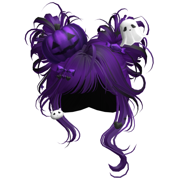 Spooky Halloween Pumpkin Buns  (Purple&Black)