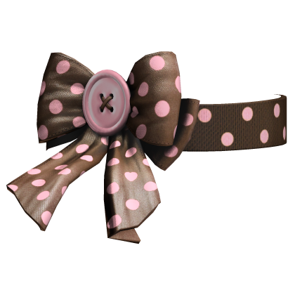 Brown & Pink Polkadot Button Choker