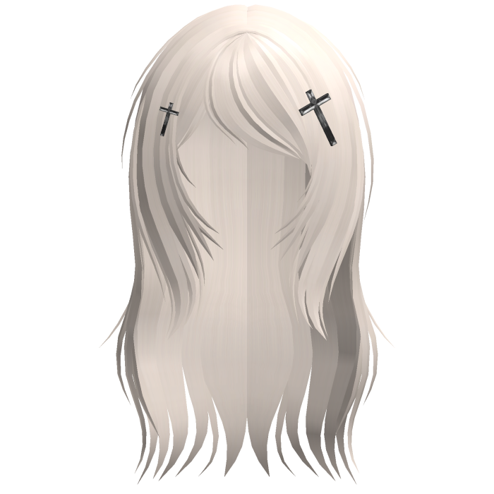 ♡ cute scene messy pastel long hair w crosses