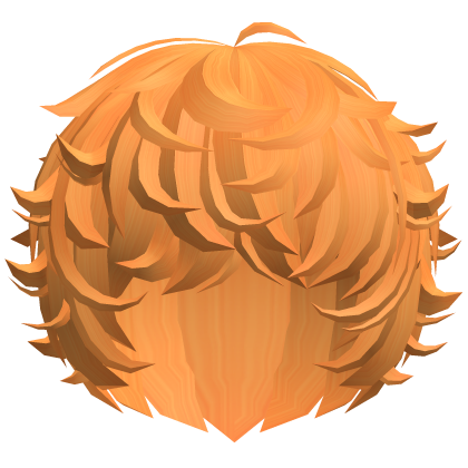 cute kawaii orange messy swirly curly fluffy hair