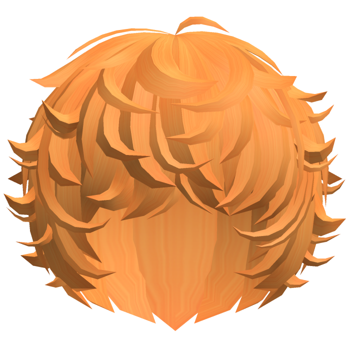 cute kawaii orange messy swirly curly fluffy hair