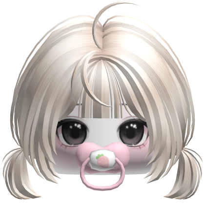 Strawberry Pacifier Pigtail Hair 🍓