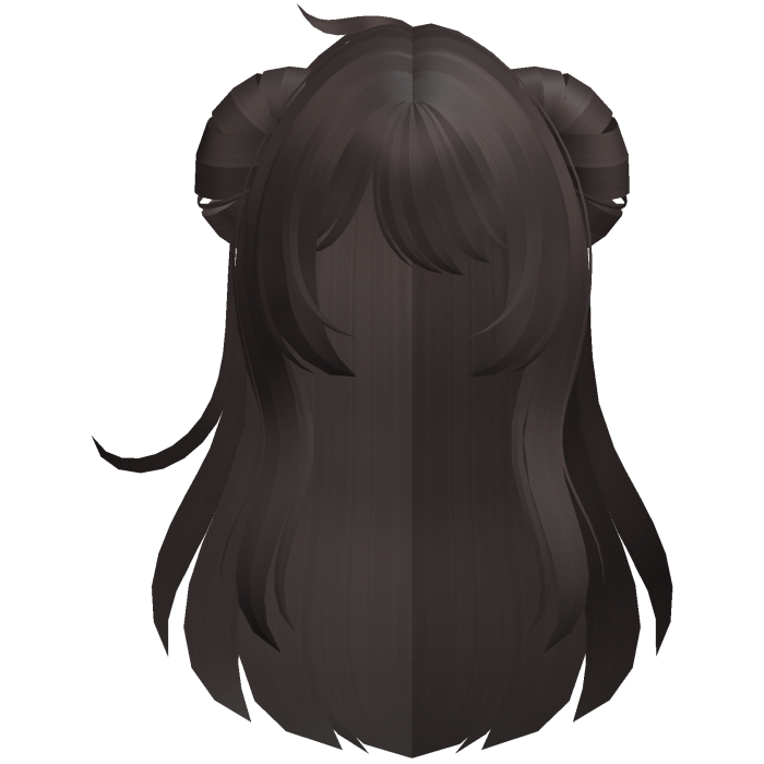 fluffy anime messy buns long hair brown