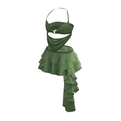 Cute Green Y2K Chic Ruffle Korean Dress • DD26