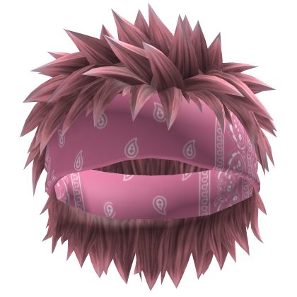 Pink Warrior Cut Hair W/Bandanna Roblox item