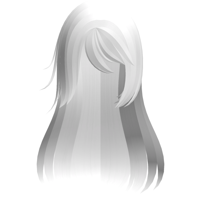 white cute protagonist side swept long hair