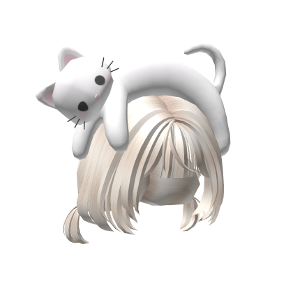 Cute Cat Messy White Pigtails