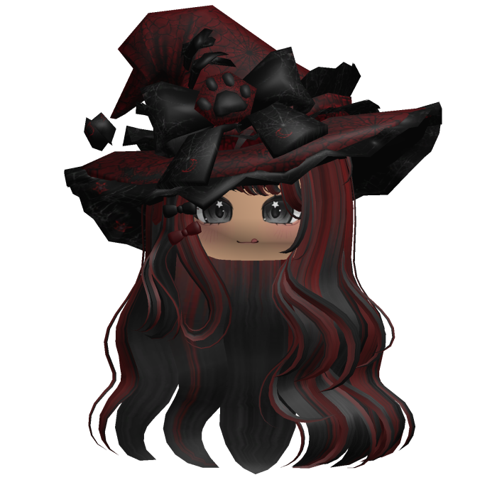 Black&Red Kawaii Witch Halloween Hair