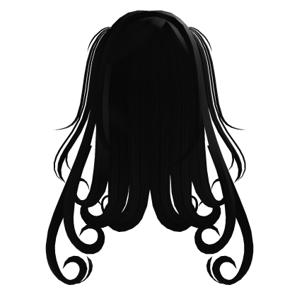  ♡꒰long swirly doll hair in black꒱ Roblox item